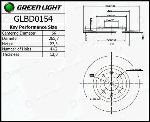 AutomotiveAdriado GLBD0154 - Тормозной диск unicars.by