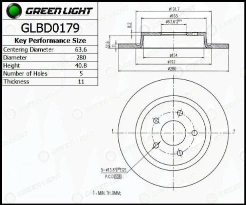 AutomotiveAdriado GLBD0179 - Тормозной диск unicars.by