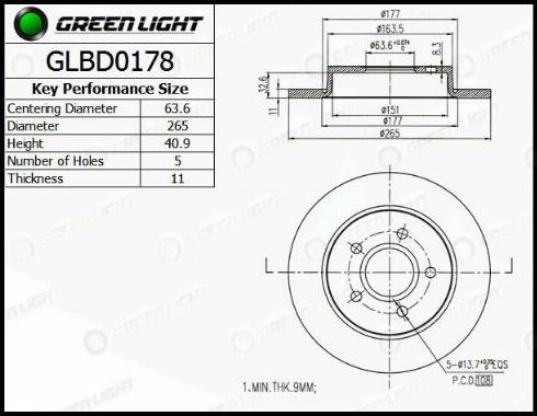 AutomotiveAdriado GLBD0178 - Тормозной диск unicars.by