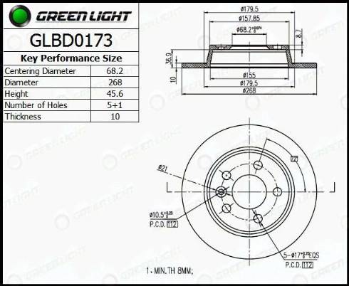 AutomotiveAdriado GLBD0173 - Тормозной диск unicars.by