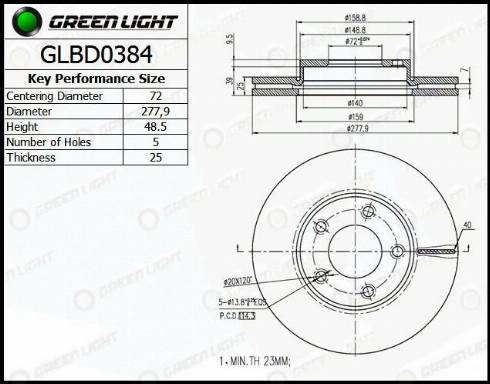 AutomotiveAdriado GLBD0384 - Тормозной диск unicars.by