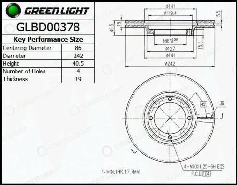 AutomotiveAdriado GLBD0378 - Тормозной диск unicars.by