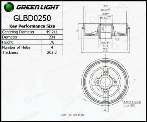 AutomotiveAdriado GLBD0250 - Тормозной барабан unicars.by