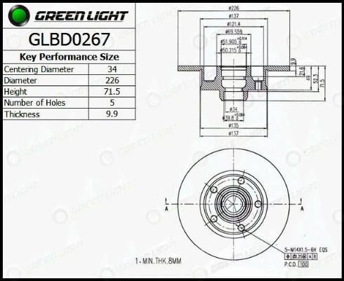 AutomotiveAdriado GLBD0267 - Тормозной диск unicars.by