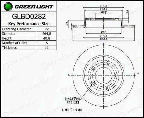 AutomotiveAdriado GLBD0282 - Тормозной диск unicars.by