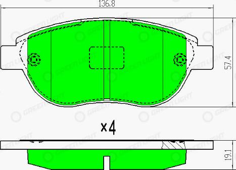 AutomotiveAdriado GLBP0047 - Тормозные колодки, дисковые, комплект unicars.by