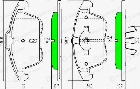 AutomotiveAdriado GLBP0067 - Тормозные колодки, дисковые, комплект unicars.by