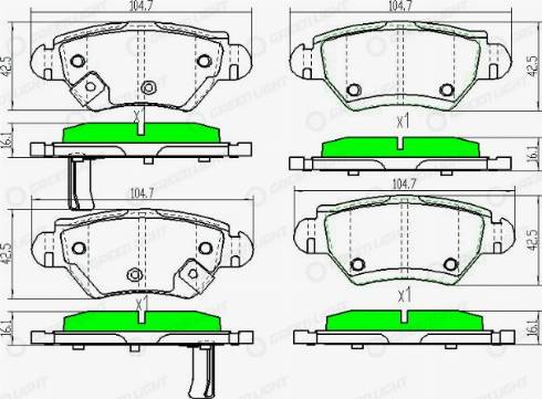 AutomotiveAdriado GLBP0084 - Тормозные колодки, дисковые, комплект unicars.by