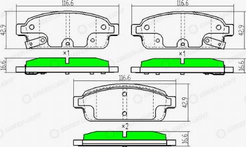 AutomotiveAdriado GLBP0075 - Тормозные колодки, дисковые, комплект unicars.by