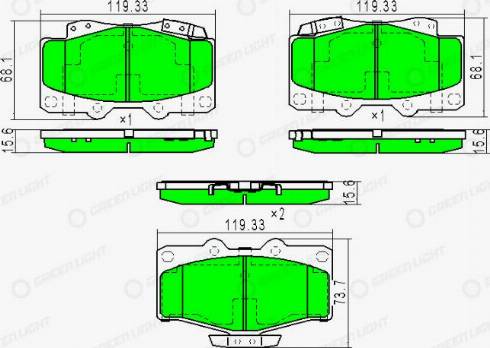 AutomotiveAdriado GLBP0198 - Тормозные колодки, дисковые, комплект unicars.by