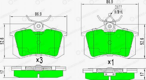 AutomotiveAdriado GLBP0119 - Тормозные колодки, дисковые, комплект unicars.by