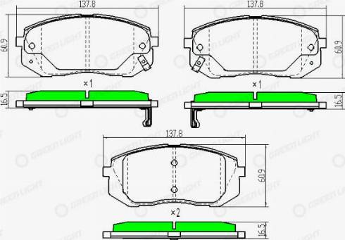 AutomotiveAdriado GLBP0136 - Тормозные колодки, дисковые, комплект unicars.by