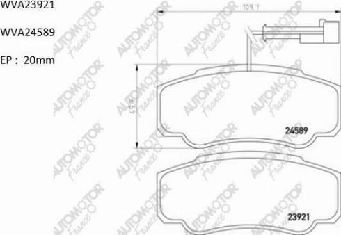 Automotor France PBP6358 - Тормозные колодки, дисковые, комплект unicars.by