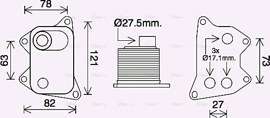 Ava Quality Cooling AI3420 - Масляный радиатор, двигательное масло unicars.by