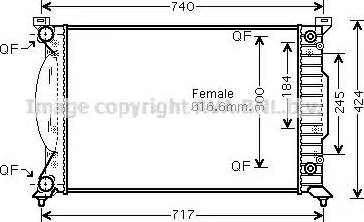 Ava Quality Cooling AI 2241 - Радиатор, охлаждение двигателя unicars.by