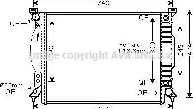 Ava Quality Cooling AI 2242 - Радиатор, охлаждение двигателя unicars.by