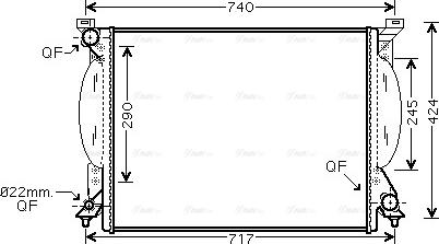 Ava Quality Cooling AI 2204 - Радиатор, охлаждение двигателя unicars.by