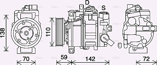 Ava Quality Cooling AIAK411 - Компрессор кондиционера unicars.by