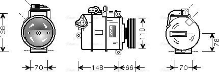 Ava Quality Cooling AIAK226 - Компрессор кондиционера unicars.by