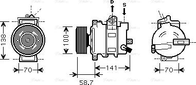 Ava Quality Cooling AI K287 - Компрессор кондиционера unicars.by