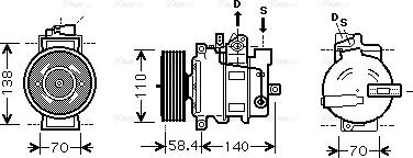 Ava Quality Cooling AI K274 - Компрессор кондиционера unicars.by