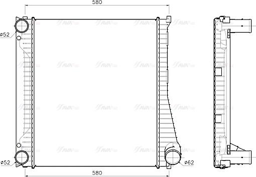 Ava Quality Cooling AU4353 - Интеркулер, теплообменник турбины unicars.by