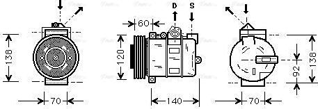 Ava Quality Cooling AUAK050 - Компрессор кондиционера unicars.by