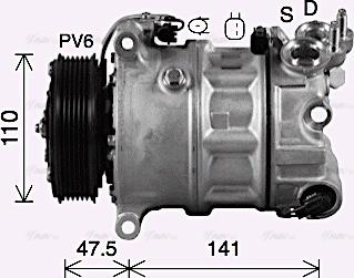 Ava Quality Cooling AUAK341 - Компрессор кондиционера unicars.by