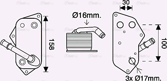 Ava Quality Cooling BW3558 - Масляный радиатор, двигательное масло unicars.by