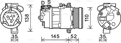 Ava Quality Cooling BWAK545 - Компрессор кондиционера unicars.by