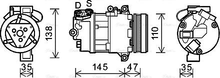 Ava Quality Cooling BWAK395 - Компрессор кондиционера unicars.by