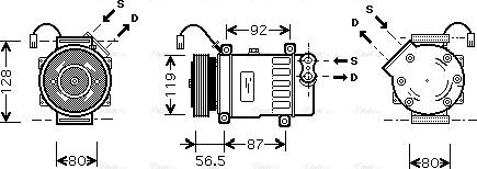 Ava Quality Cooling CNAK207 - Компрессор кондиционера unicars.by