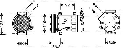 Ava Quality Cooling CNAK237 - Компрессор кондиционера unicars.by