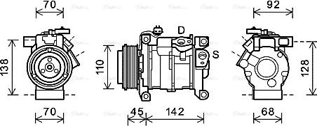 Ava Quality Cooling CRAK128 - Компрессор кондиционера unicars.by