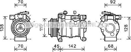 Ava Quality Cooling CRK128 - Компрессор кондиционера unicars.by