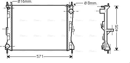 Ava Quality Cooling DNA2235 - Радиатор, охлаждение двигателя unicars.by