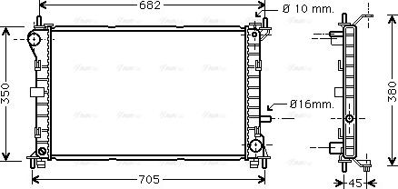 Ava Quality Cooling FD 2265 - Радиатор, охлаждение двигателя unicars.by