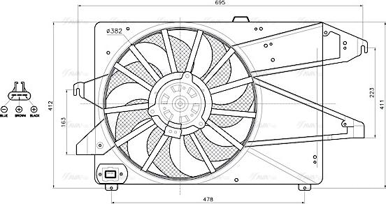 Ava Quality Cooling FD7713 - Вентилятор, охлаждение двигателя unicars.by