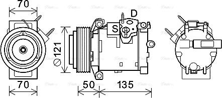 Ava Quality Cooling JEK066 - Компрессор кондиционера unicars.by