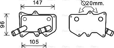 Ava Quality Cooling KA3215 - Масляный радиатор, двигательное масло unicars.by