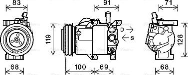 Ava Quality Cooling KAK144 - Компрессор кондиционера unicars.by