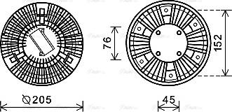 Ava Quality Cooling MEC263 - Сцепление, вентилятор радиатора unicars.by