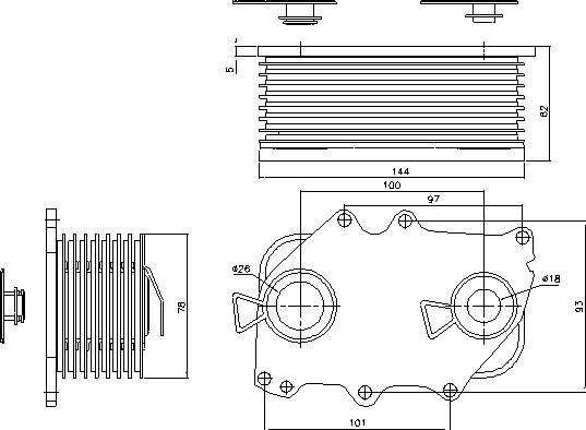 Ava Quality Cooling MN3161 - Масляный радиатор, двигательное масло unicars.by