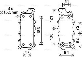 Ava Quality Cooling MS3685 - Масляный радиатор, двигательное масло unicars.by