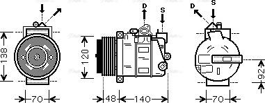 Ava Quality Cooling MS K393 - Компрессор кондиционера unicars.by