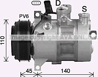 Ava Quality Cooling MSK747 - Компрессор кондиционера unicars.by