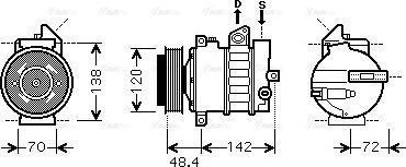 Ava Quality Cooling MS K437 - Компрессор кондиционера unicars.by