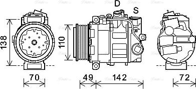 Ava Quality Cooling MSK644 - Компрессор кондиционера unicars.by