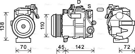 Ava Quality Cooling MSK682 - Компрессор кондиционера unicars.by