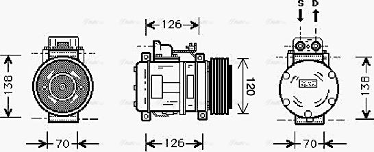 Ava Quality Cooling MS K057 - Компрессор кондиционера unicars.by